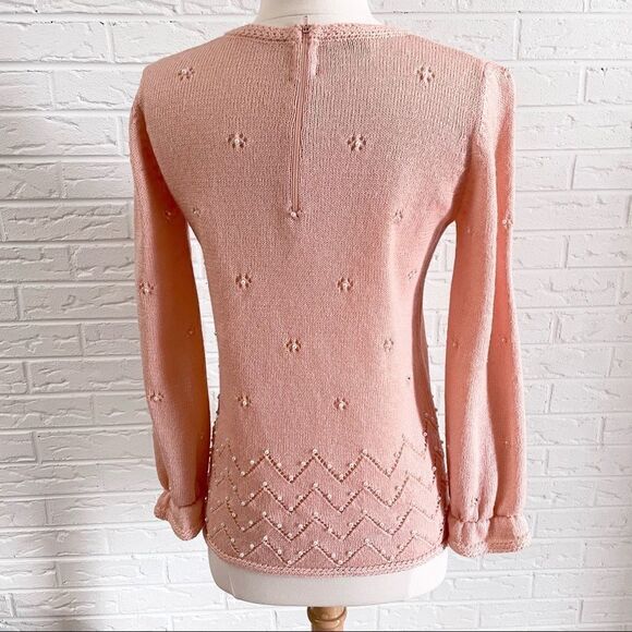🚨4/$25 VINTAGE 1960s Banff Ltd. By GIANNI FERRI embellished pearls blush pink sw - Picture 5 of 8